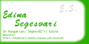 edina segesvari business card